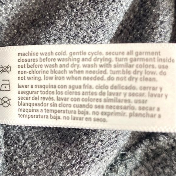 THREE DOTS french terry grey LS pullover w tie - S - Picture 11 of 14